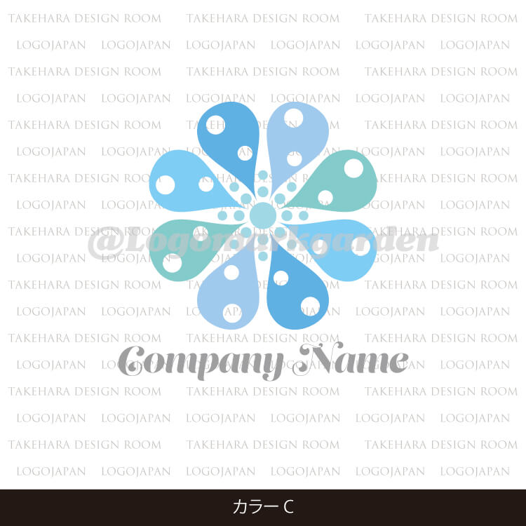 花のロゴ 水01907カラーC
